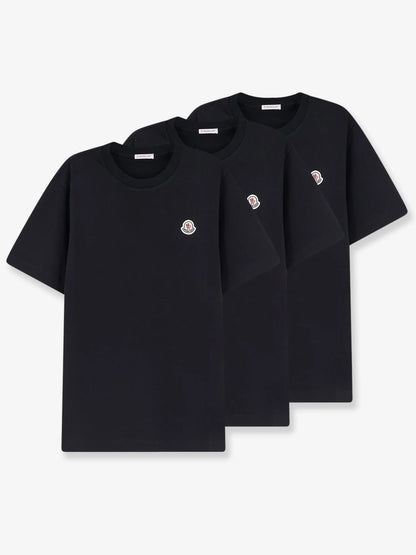 MONCLER - Cotton T-shirt with front logo patch