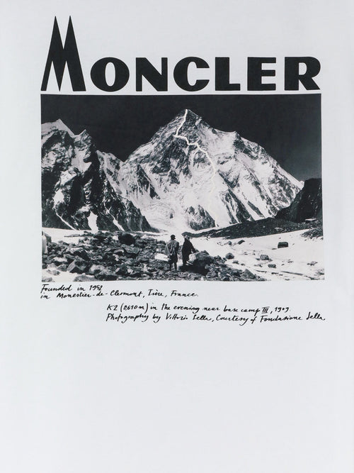 Moncler Cotton jersey t-shirt with print - White