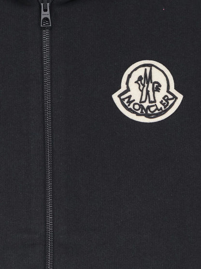 MONCLER - Cotton sweatshirt with logo patch