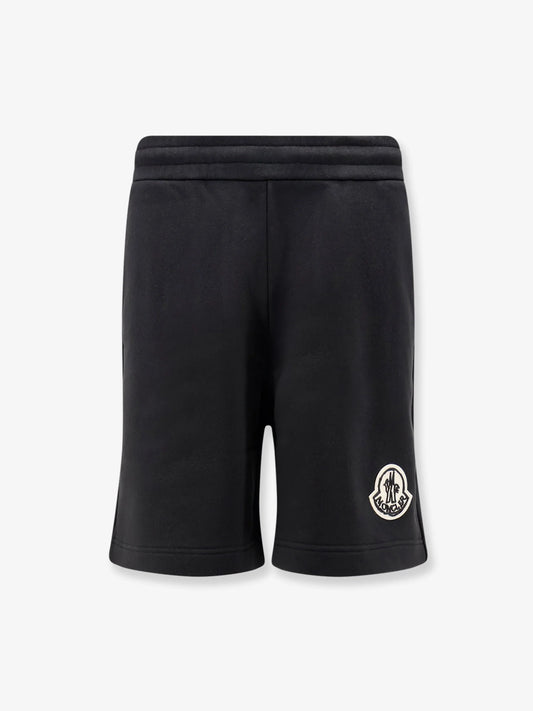 Moncler Cotton Bermuda Shorts With Front Logo Patch