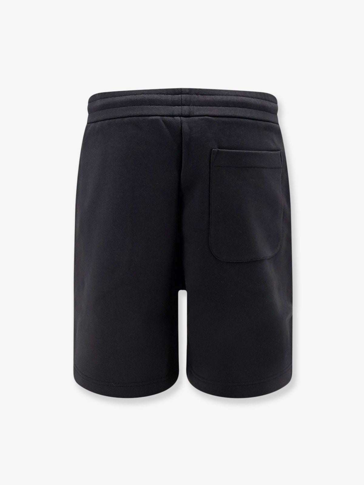 Moncler Cotton bermuda shorts with front logo patch - Nero