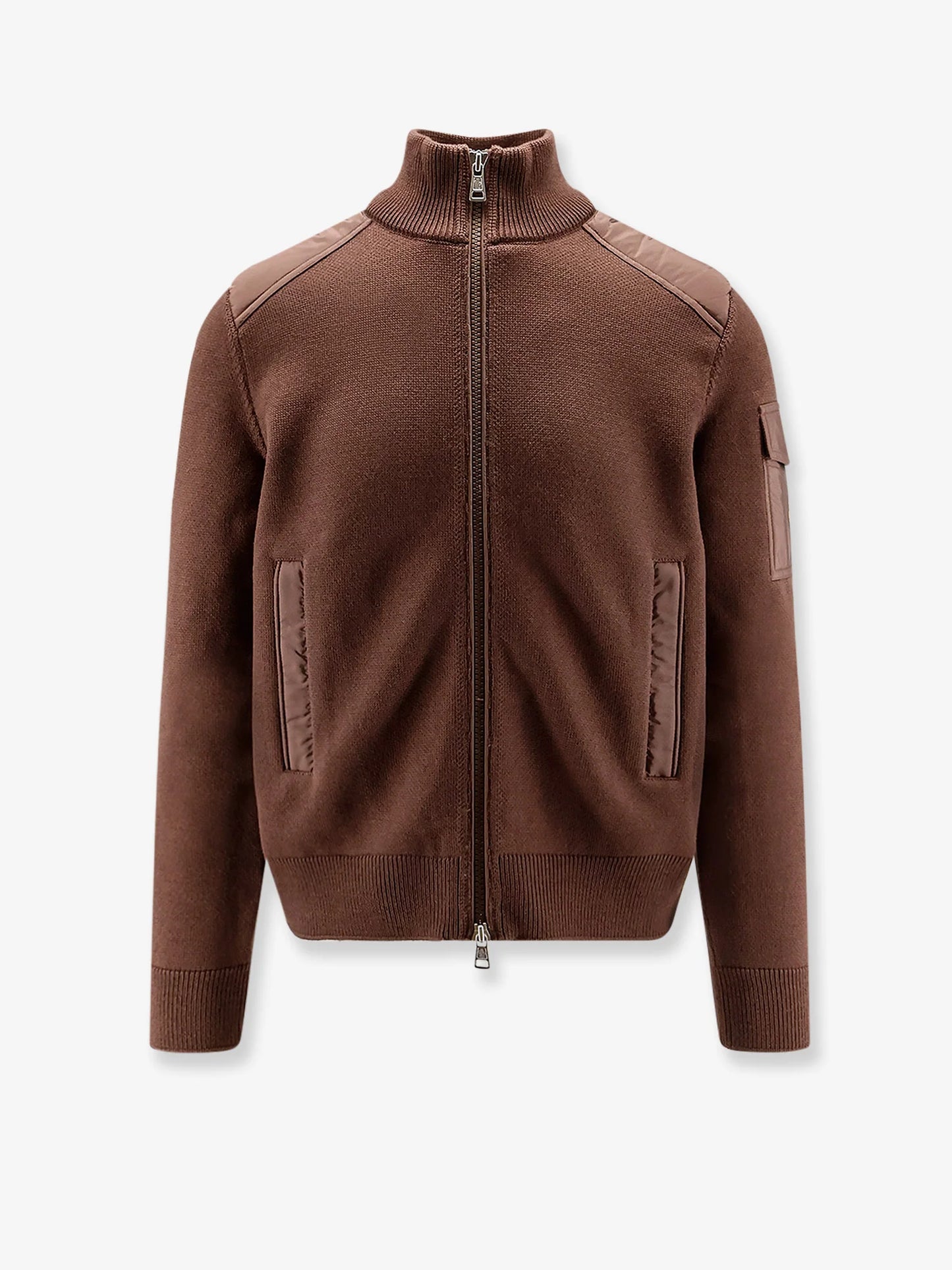 MONCLER - Virgin wool cardigan with Logo patch