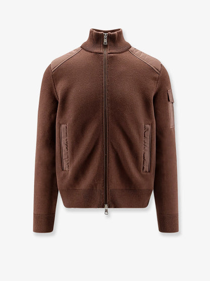 MONCLER - Virgin wool cardigan with Logo patch