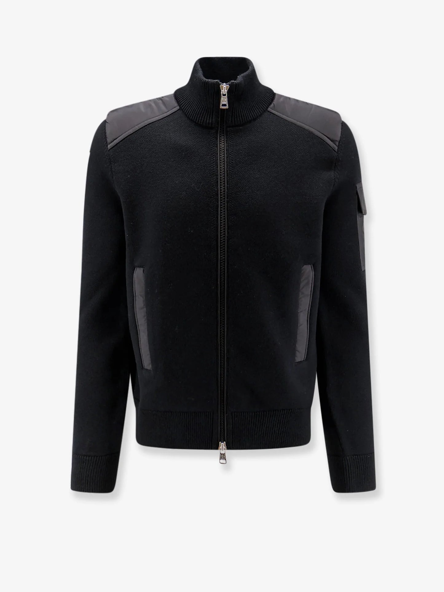 MONCLER - Virgin wool cardigan with Logo patch