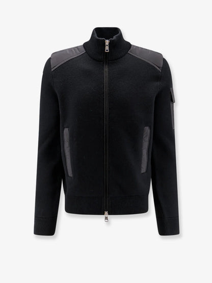 MONCLER - Virgin wool cardigan with Logo patch