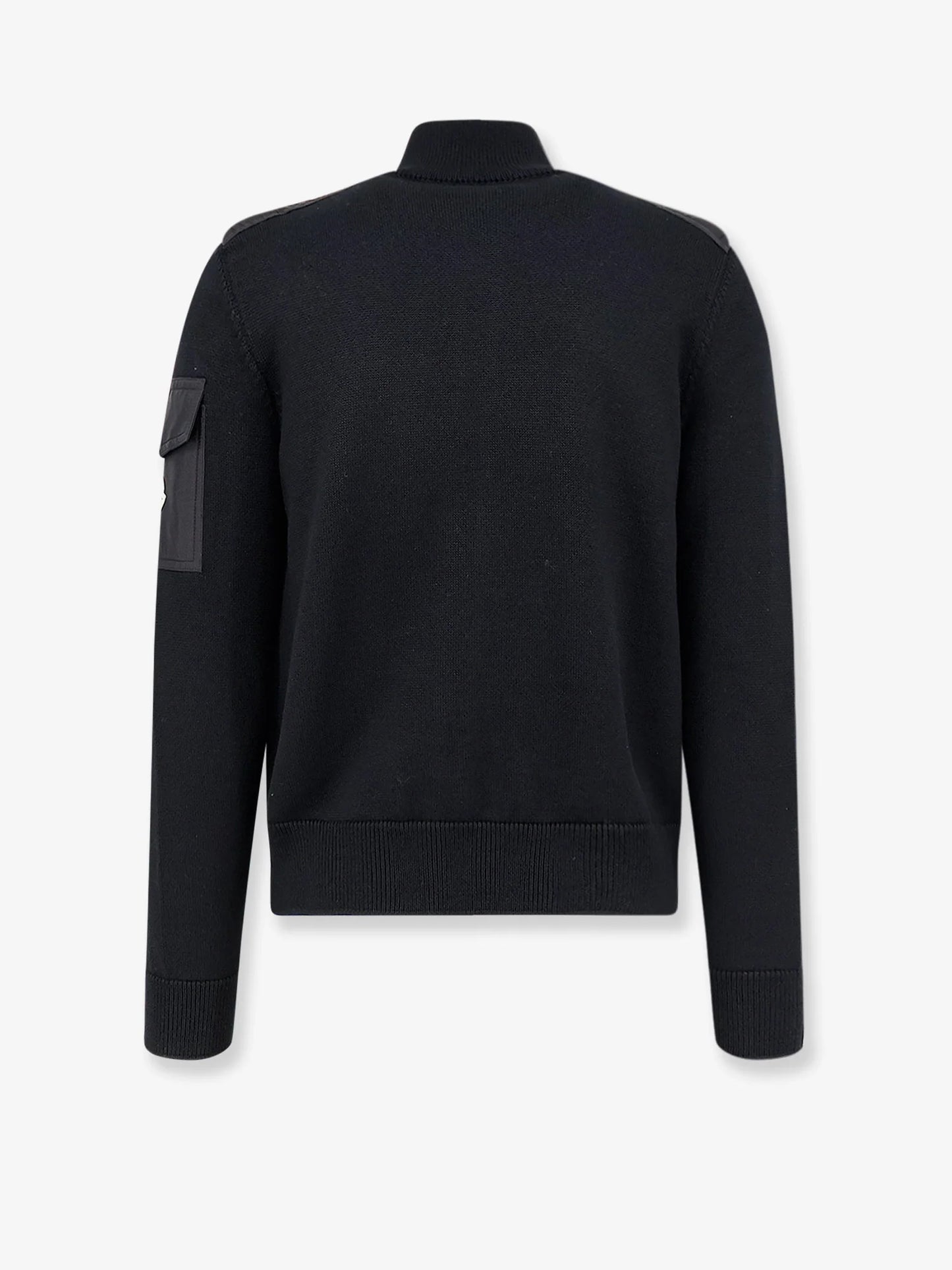 MONCLER - Virgin wool cardigan with Logo patch
