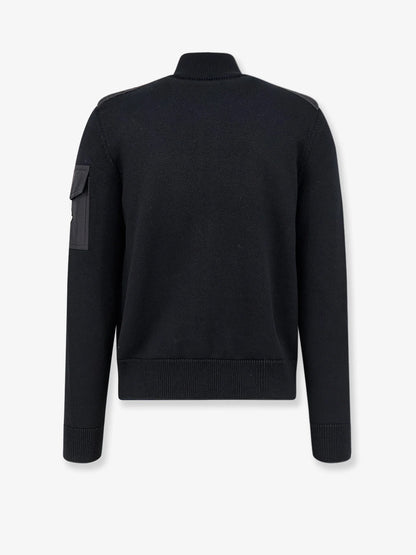 MONCLER - Virgin wool cardigan with Logo patch
