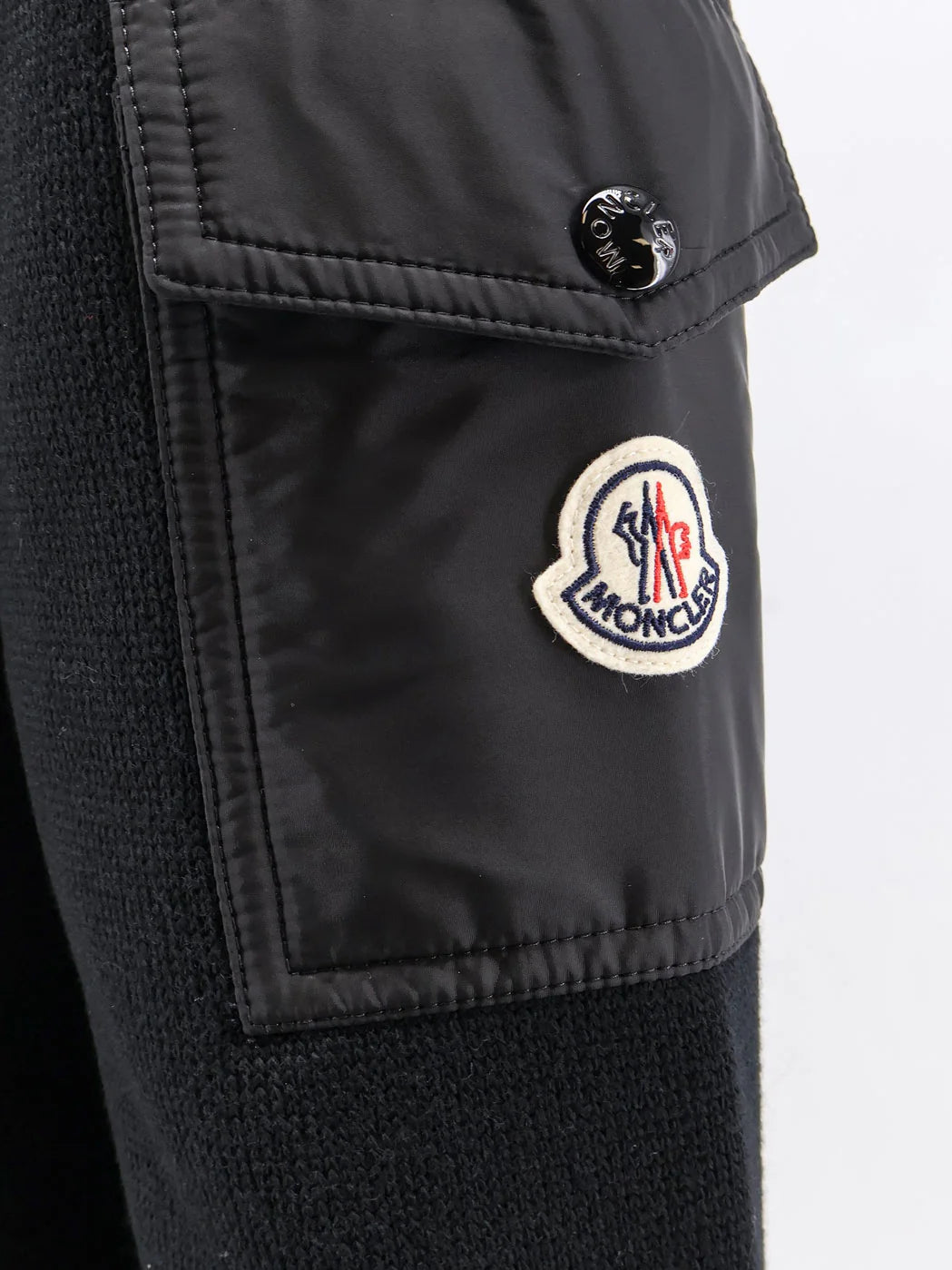 MONCLER - Virgin wool cardigan with Logo patch