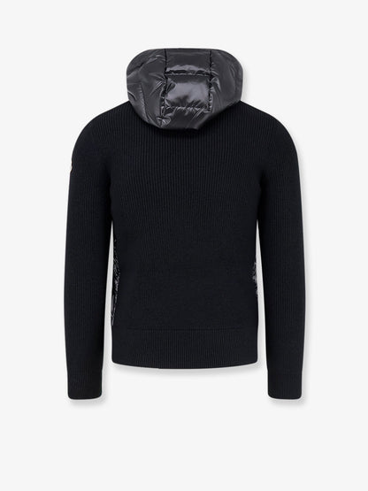 Moncler Down Jacket with virgin wool inserts - Nero