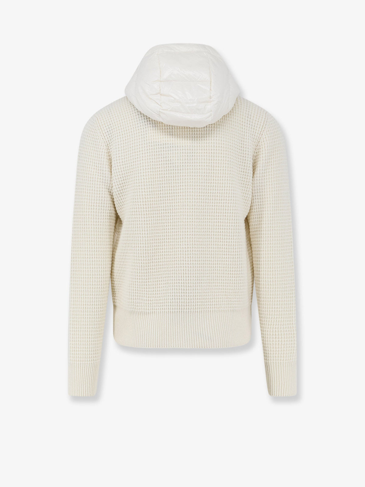 Moncler Nylon jacket with wool and cashmere blend sleeves - Bianco