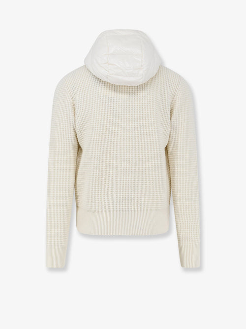 Moncler Nylon jacket with wool and cashmere blend sleeves - Bianco