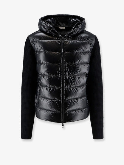 MONCLER - Nylon jacket with wool and cashmere blend sleeves