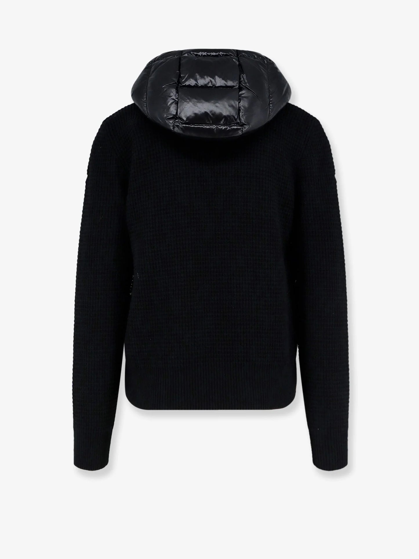 MONCLER - Nylon jacket with wool and cashmere blend sleeves