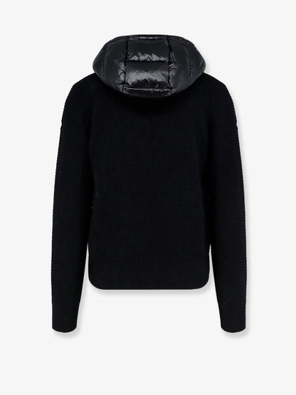 MONCLER - Nylon jacket with wool and cashmere blend sleeves