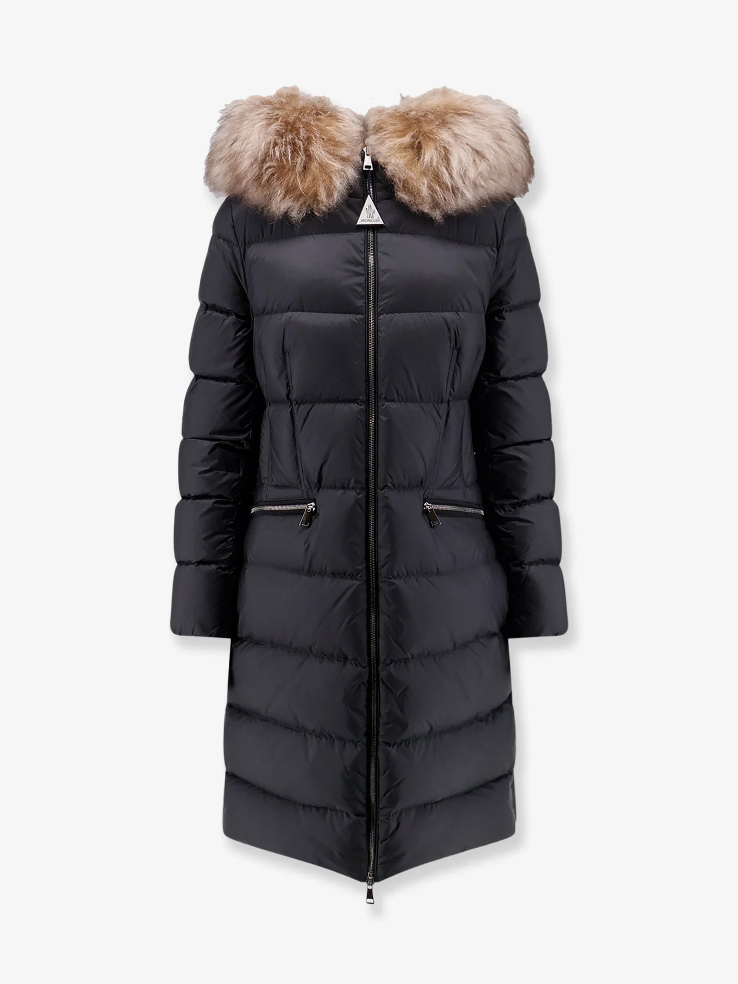 MONCLER - Boedic long down jacket with fur detail