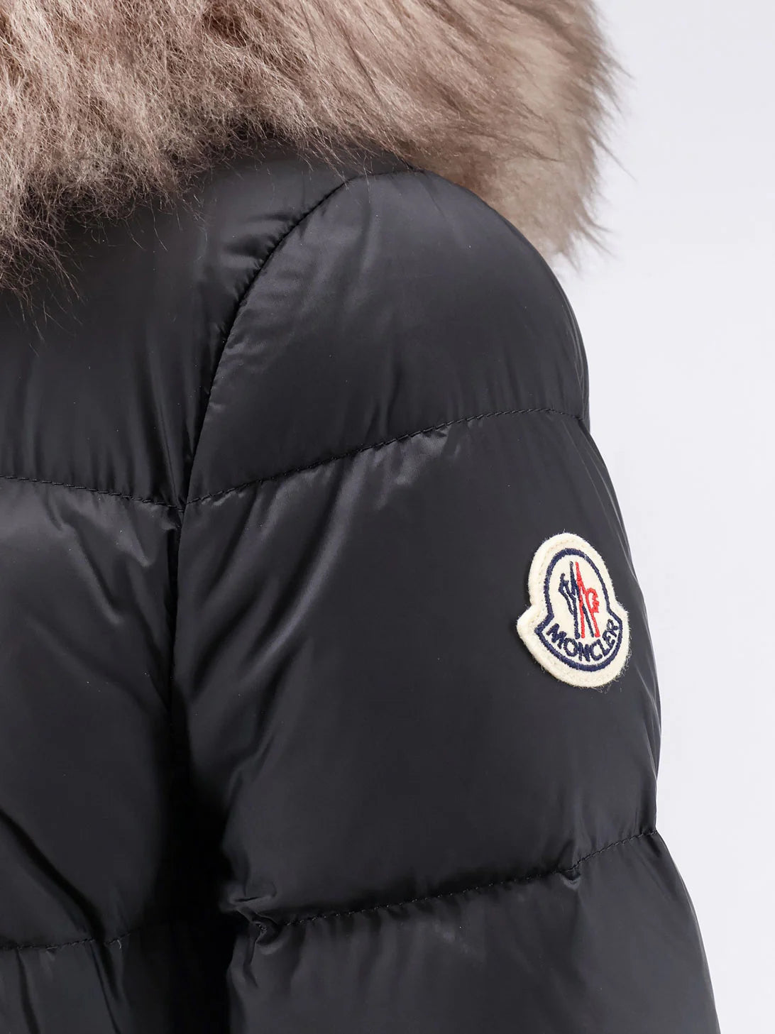 MONCLER - Boedic long down jacket with fur detail