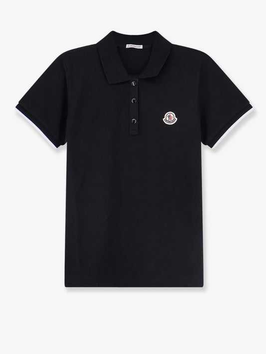 Moncler Cotton Polo Shirt With Logo Patch