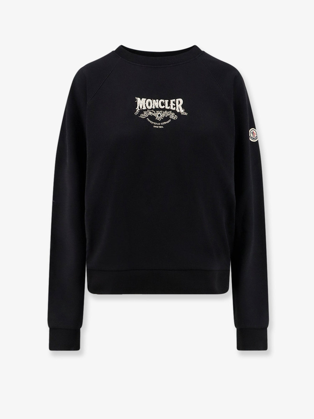 Moncler Cotton sweatshirt with front logo - Nero