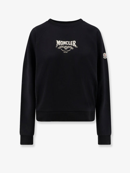 Moncler Cotton sweatshirt with front logo - Nero