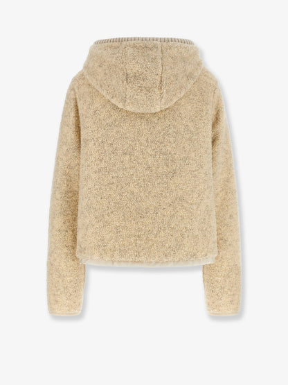 Moncler Jacket/Cardigan with zip and hood - Beige