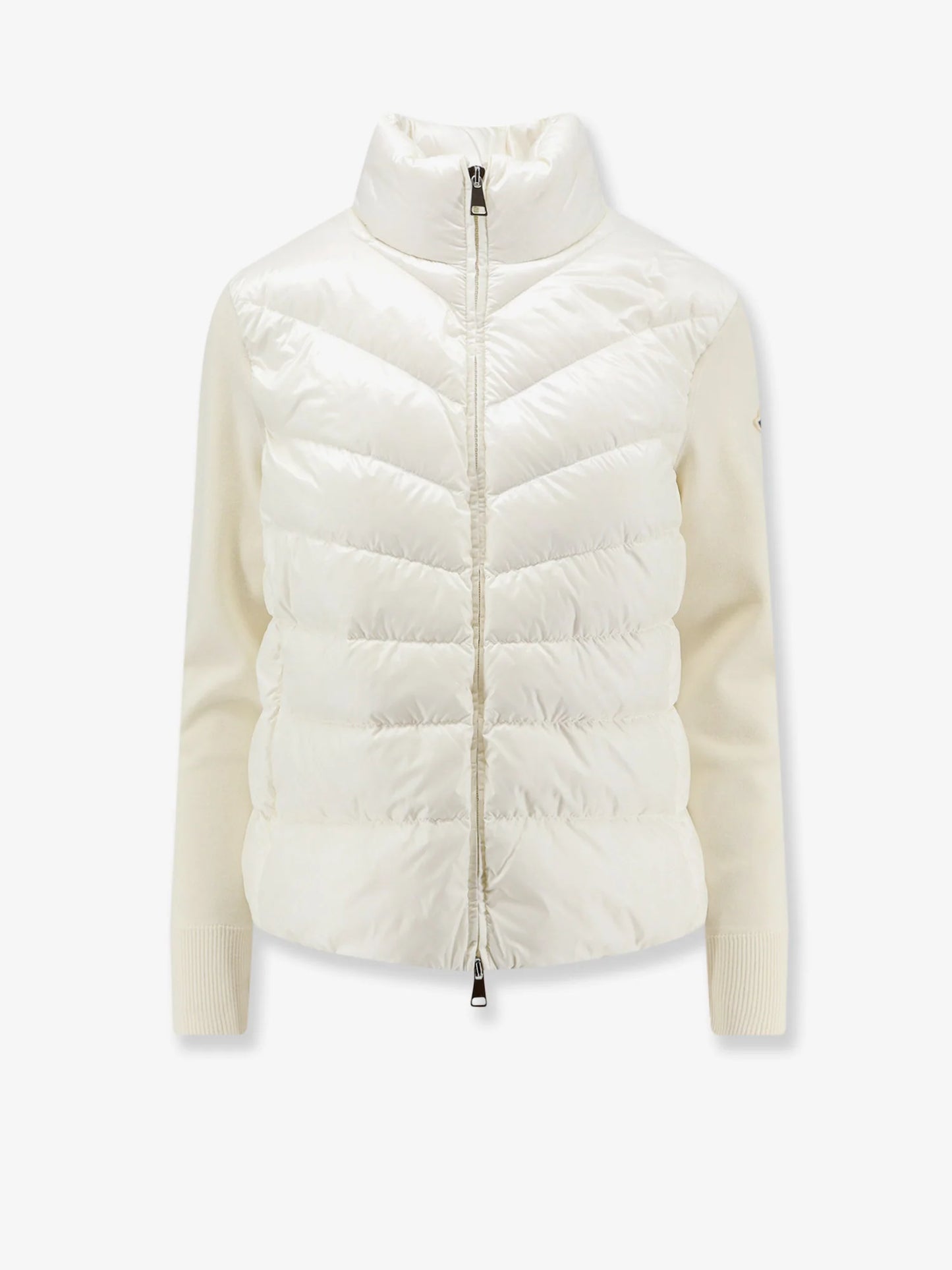 MONCLER - Down Jacket with virgin wool sleeves
