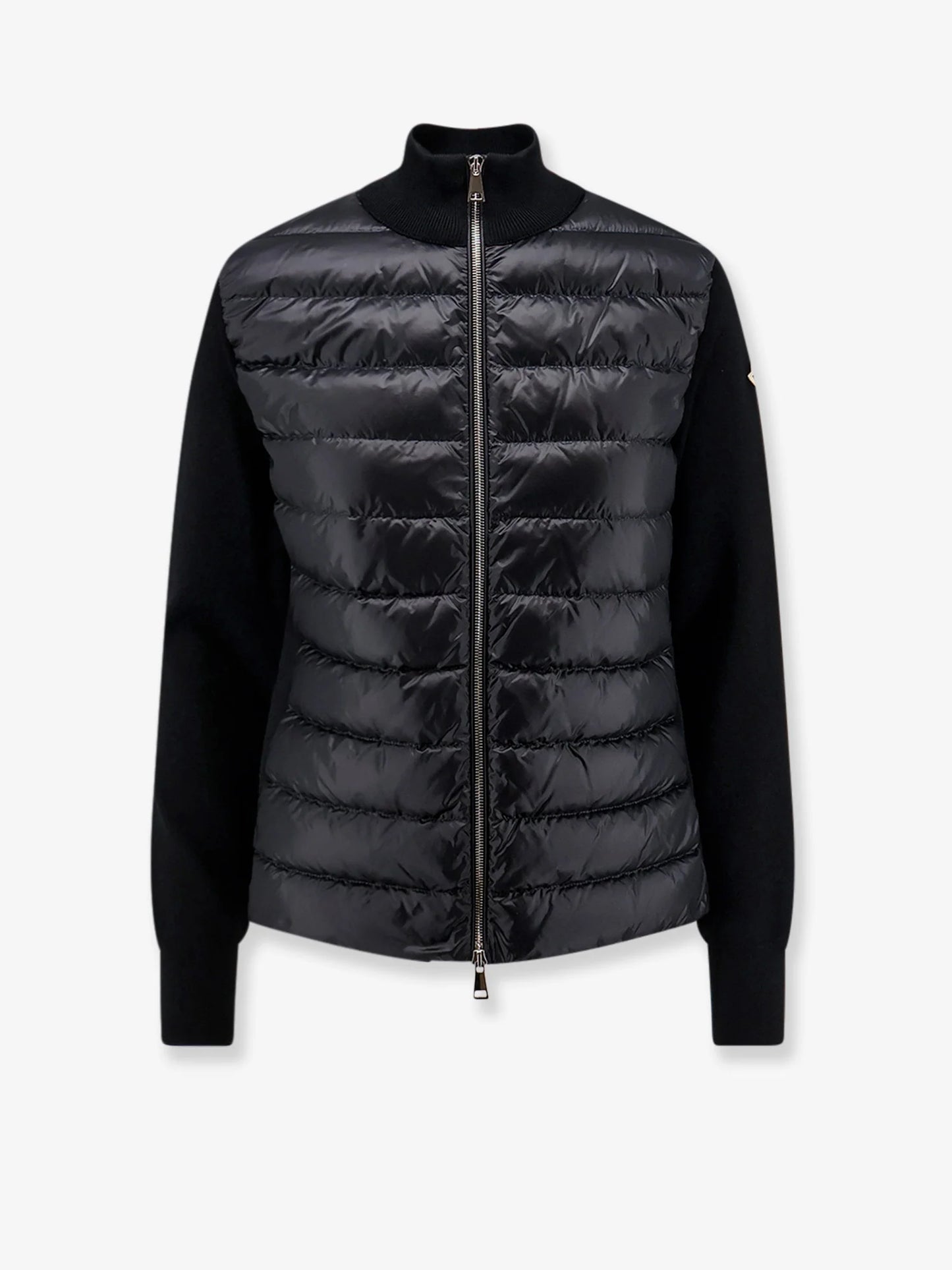 MONCLER - Cardigan/Down Jacket with tricot inserts