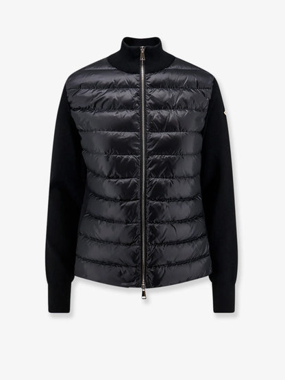 MONCLER - Cardigan/Down Jacket with tricot inserts