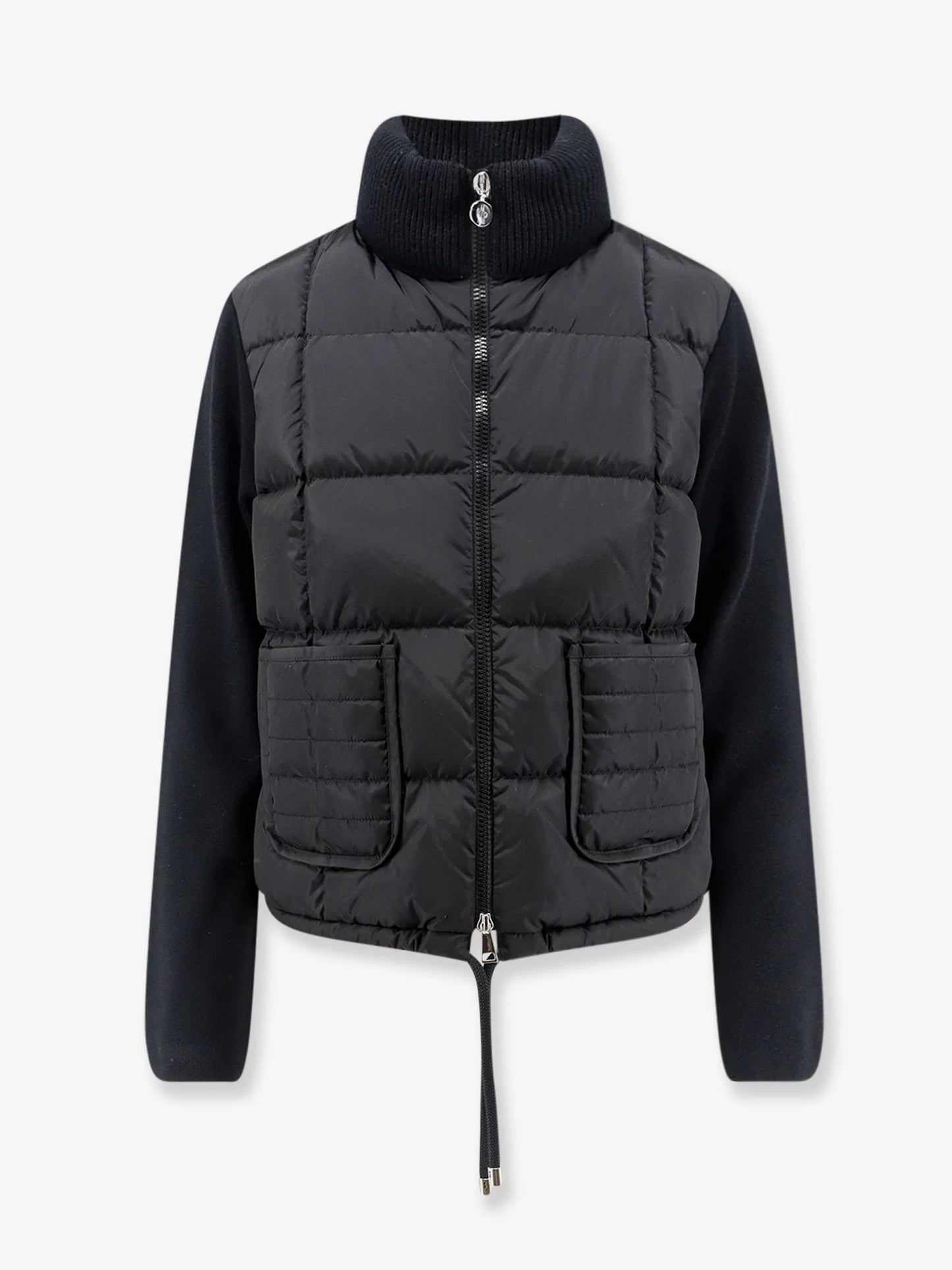 MONCLER - Nylon down jacket with virgin wool inserts