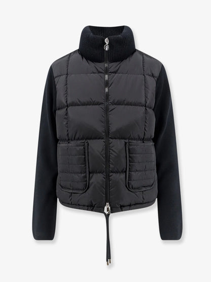 MONCLER - Nylon down jacket with virgin wool inserts