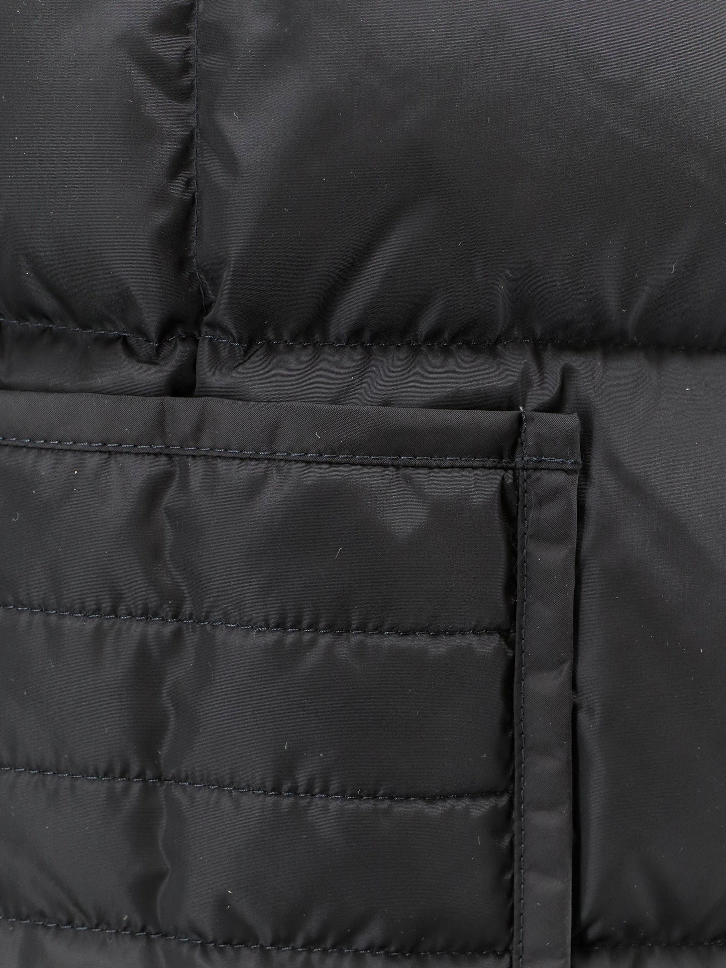 MONCLER - Nylon down jacket with virgin wool inserts