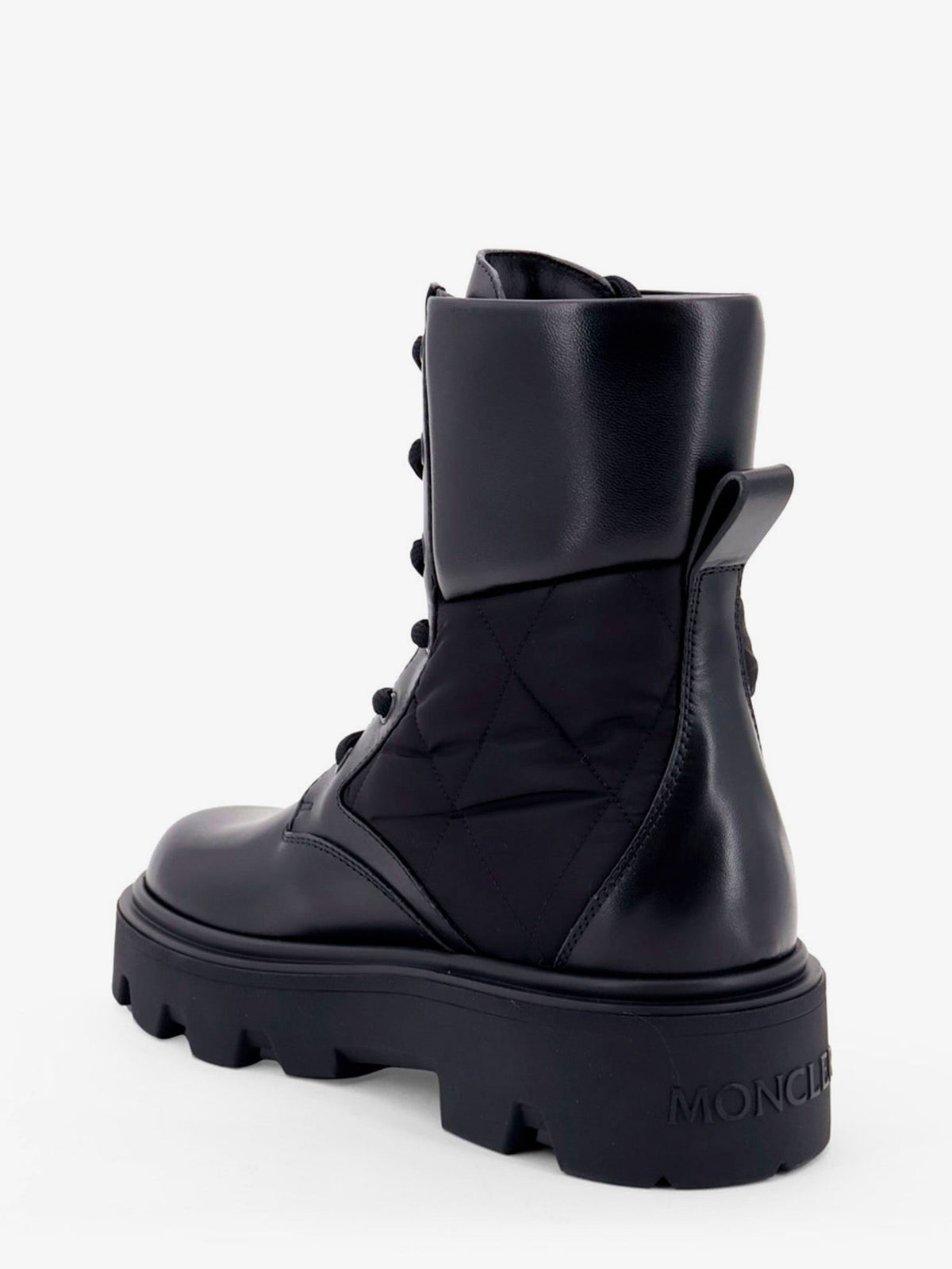 Moncler Aurea leather and nylon boots - Nero