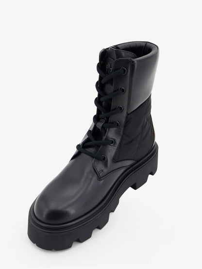 MONCLER - Aurea leather and nylon boots