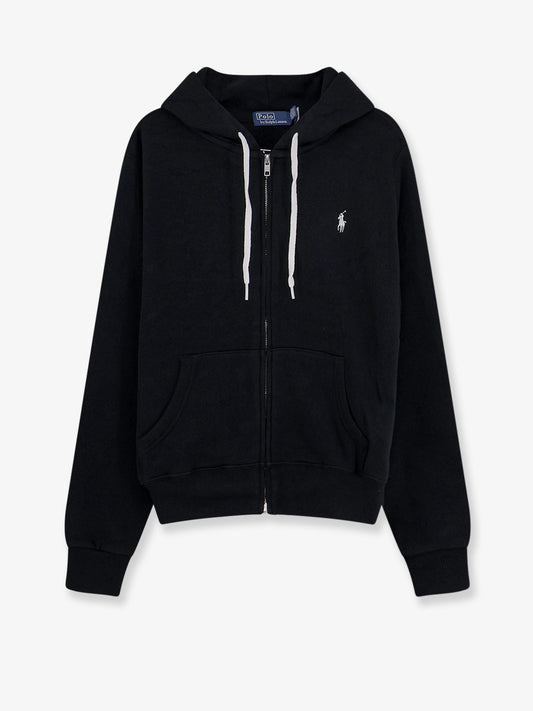 Polo Ralph Lauren Cotton blend sweatshirt with embroidered logo on the front - Poloblack