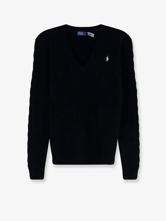 Polo Ralph Lauren Wool and cashmere blend sweater with embroidered logo on the front - Poloblack