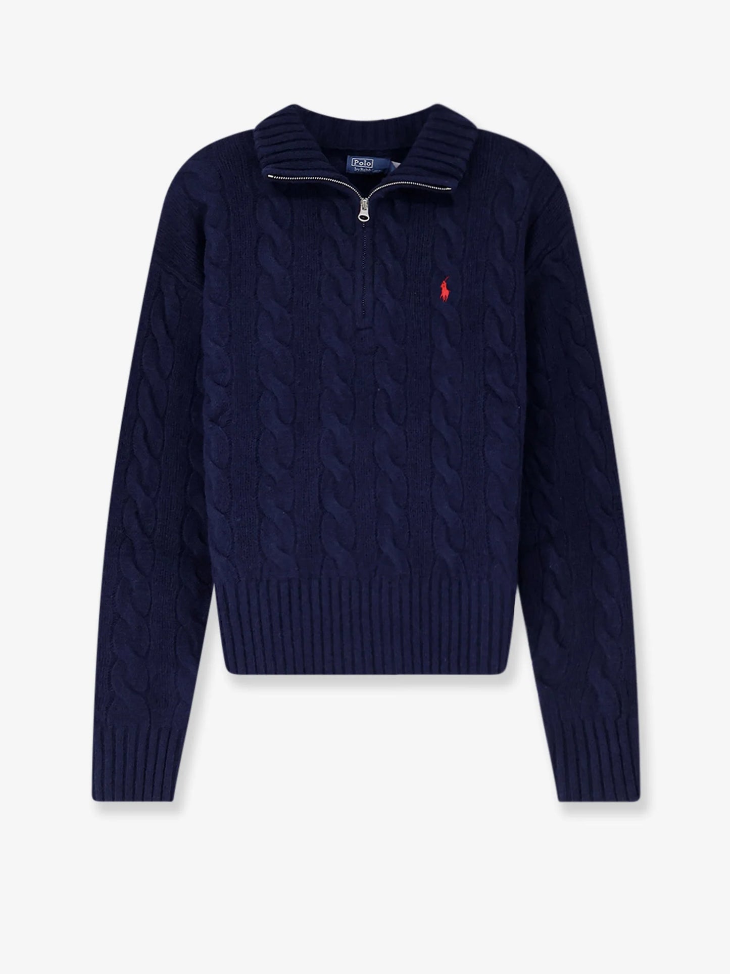 POLO RALPH LAUREN - Wool and cashmere blend sweater with contrasting embroidered logo