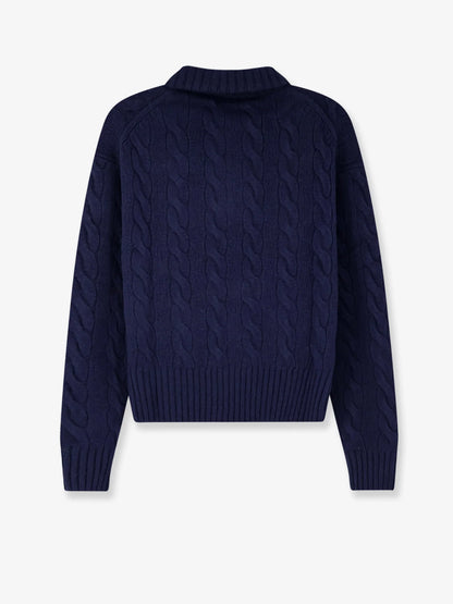 POLO RALPH LAUREN - Wool and cashmere blend sweater with contrasting embroidered logo