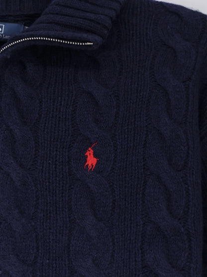 POLO RALPH LAUREN - Wool and cashmere blend sweater with contrasting embroidered logo