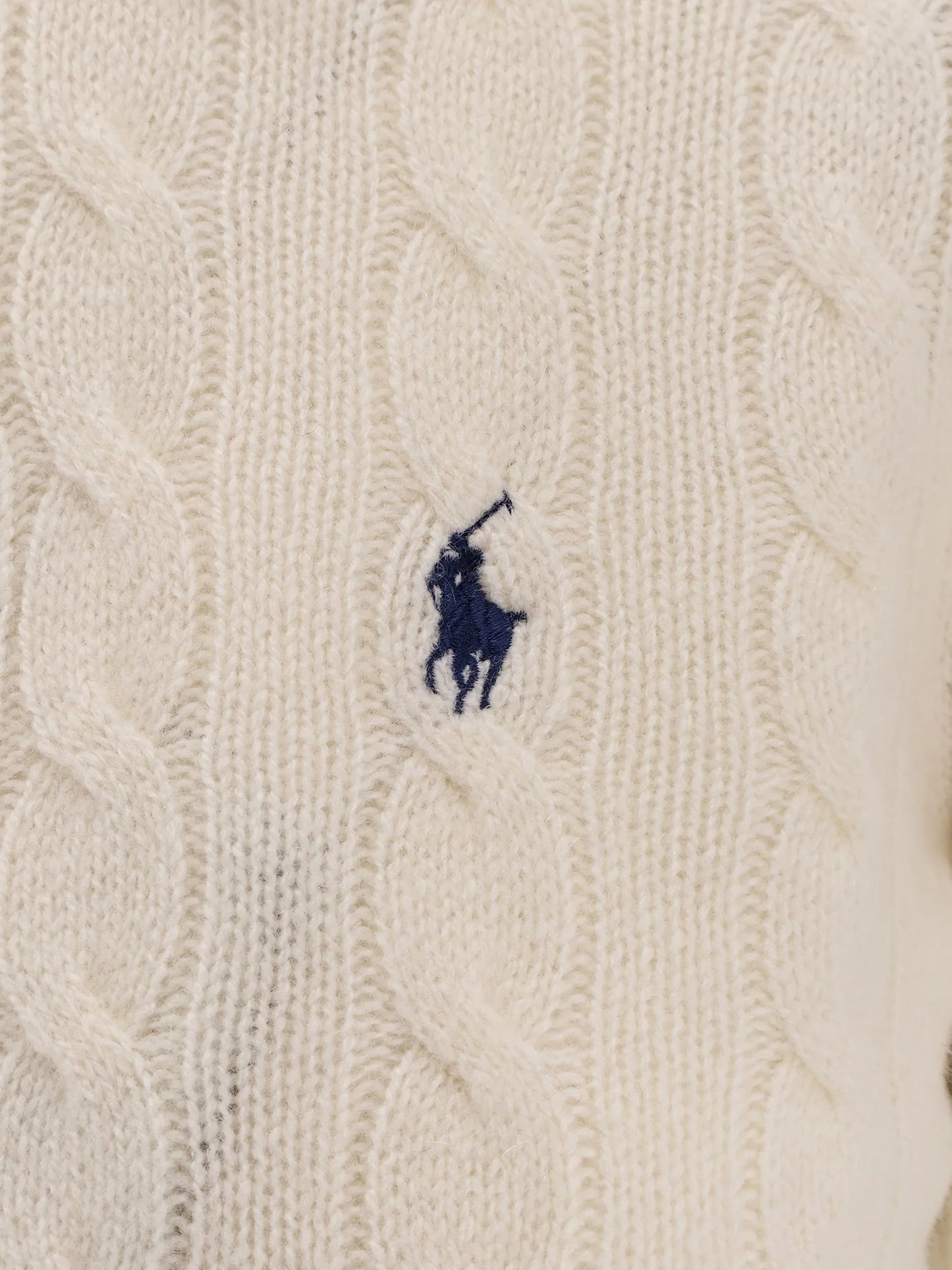 POLO RALPH LAUREN - Braided knit wool and cashmere polo shirt