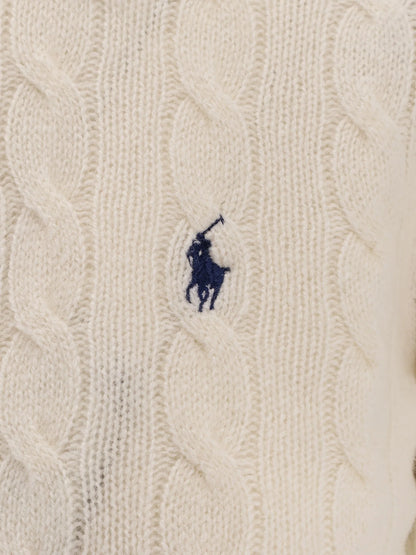 POLO RALPH LAUREN - Braided knit wool and cashmere polo shirt