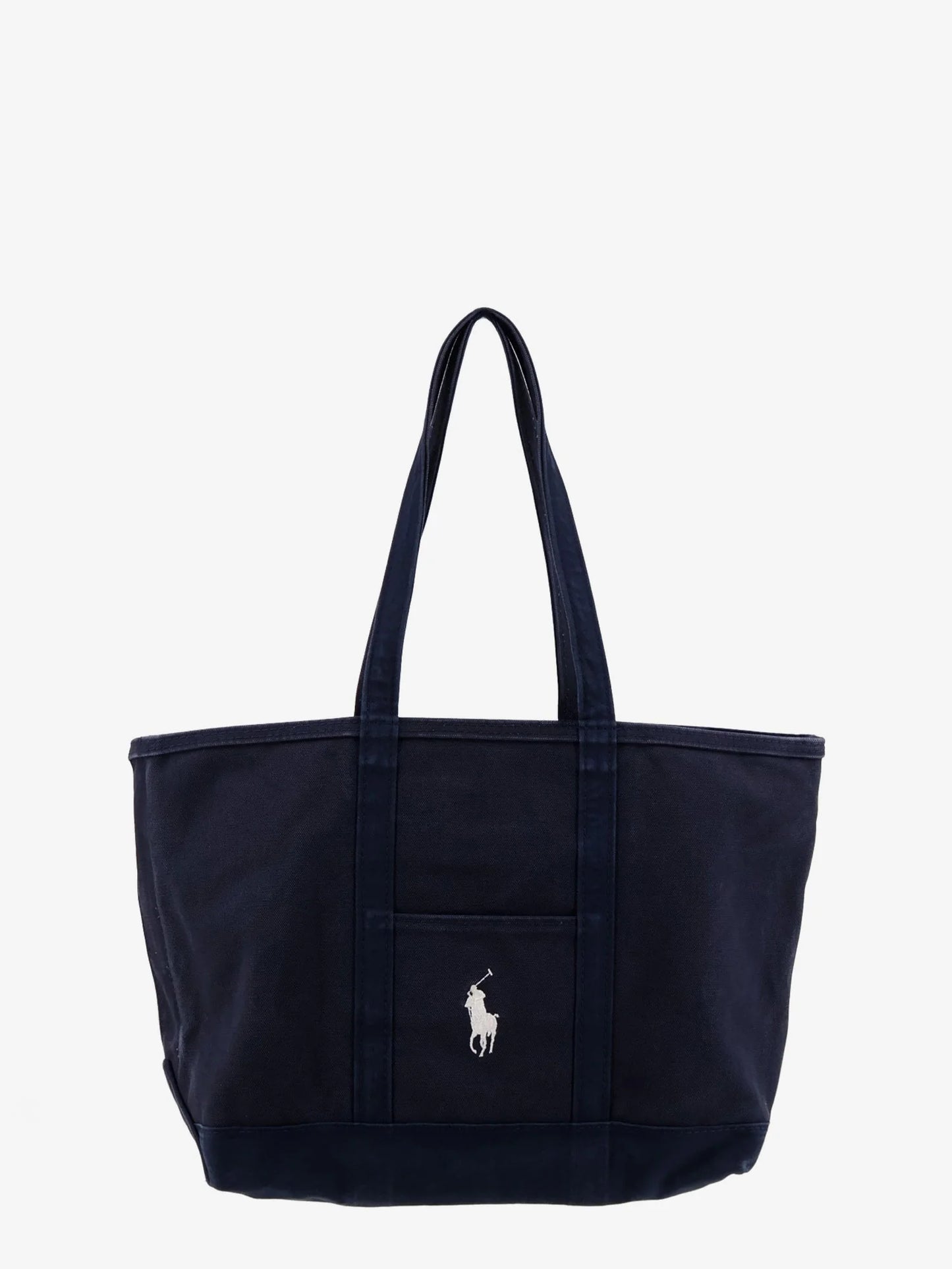 POLO RALPH LAUREN - Denim shoulder bag with embroidered logo on the front