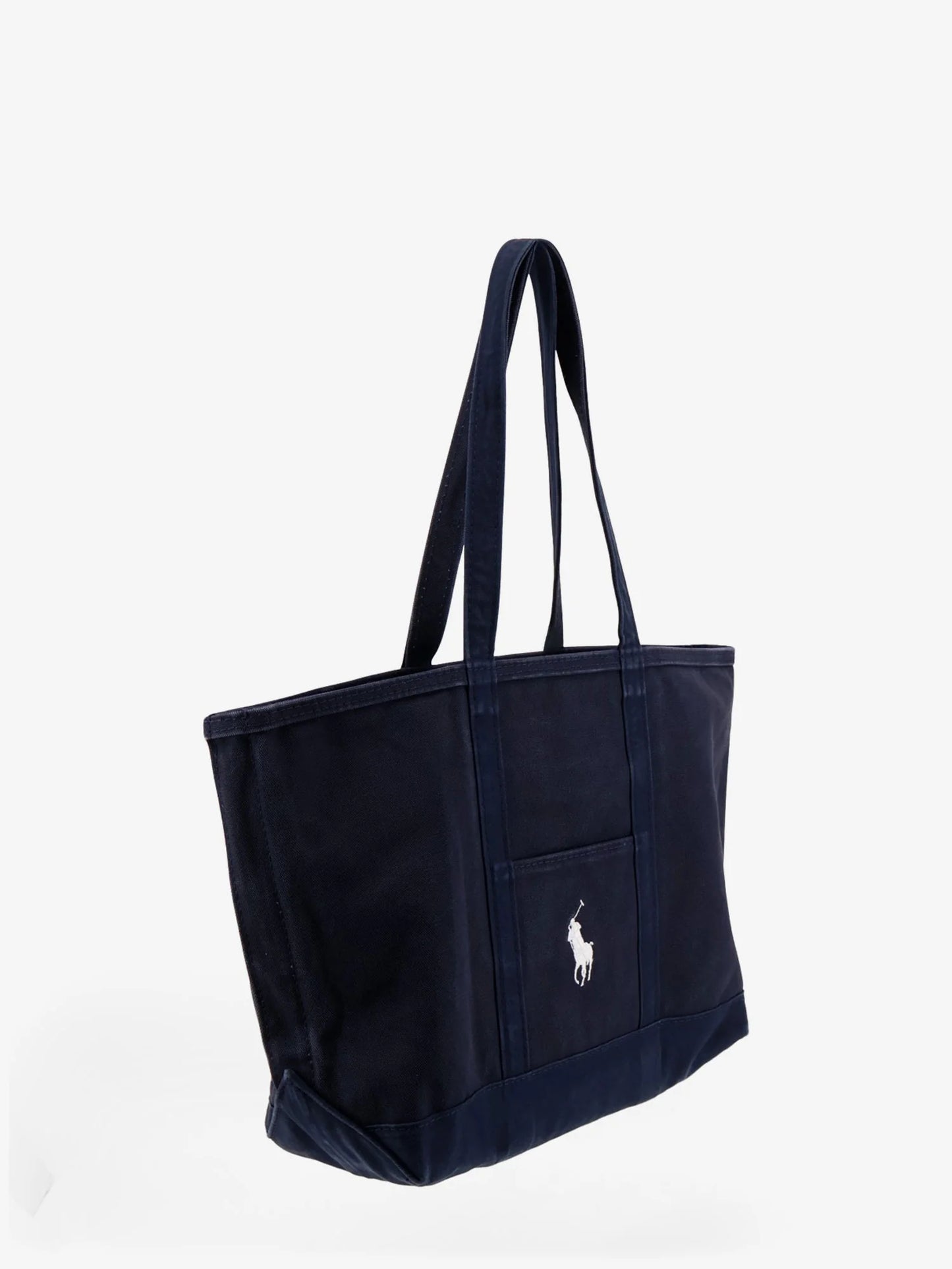 POLO RALPH LAUREN - Denim shoulder bag with embroidered logo on the front