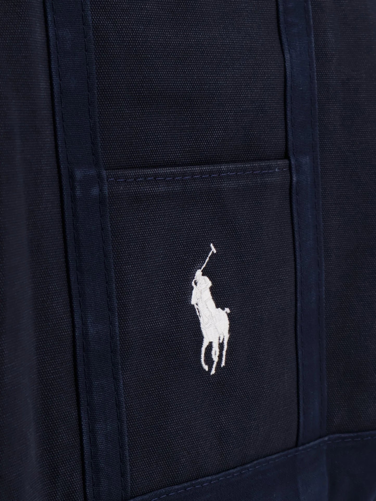 POLO RALPH LAUREN - Denim shoulder bag with embroidered logo on the front