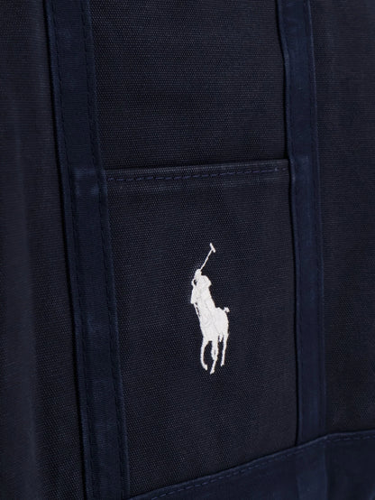 POLO RALPH LAUREN - Denim shoulder bag with embroidered logo on the front
