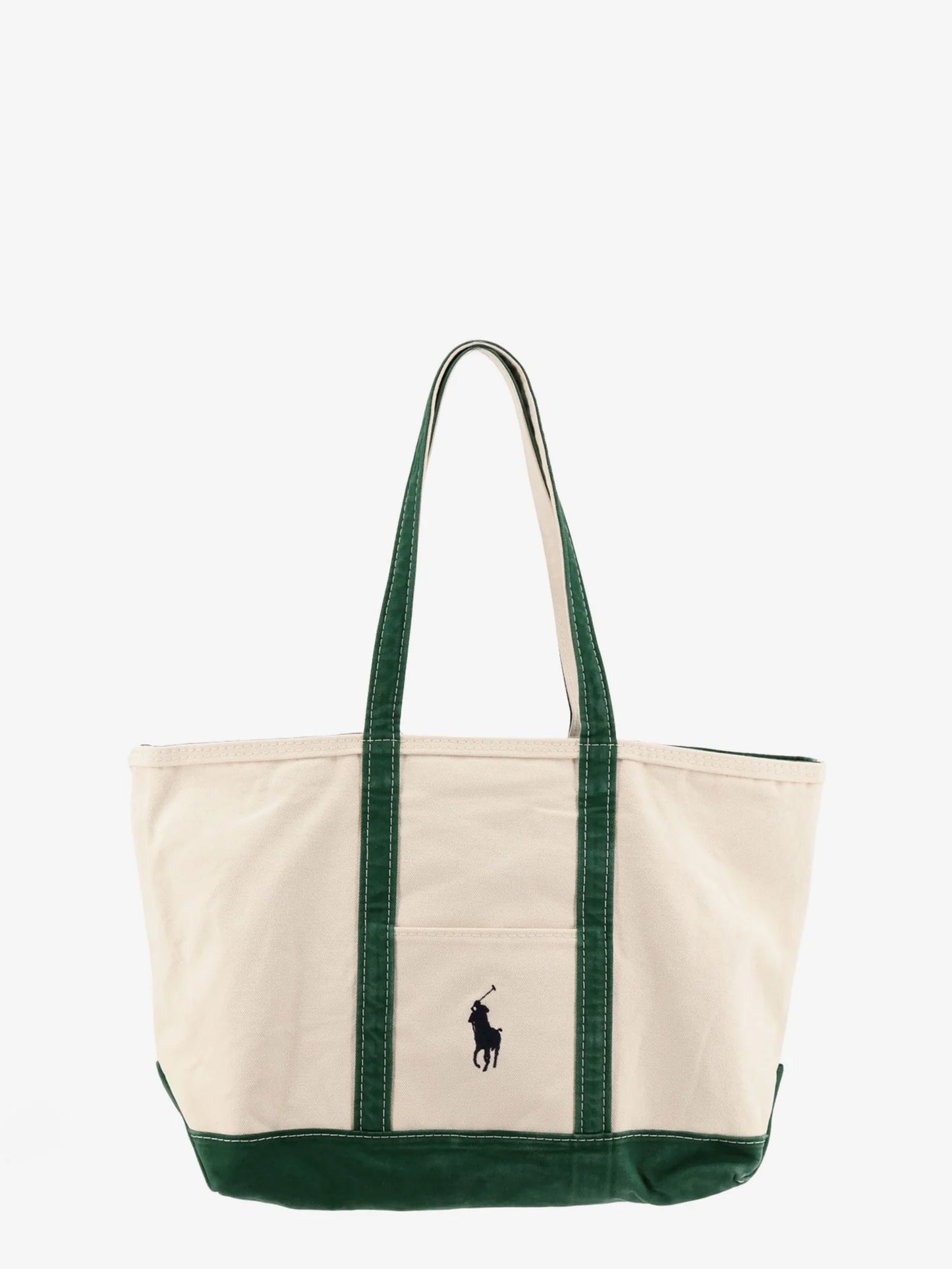 POLO RALPH LAUREN - Denim shoulder bag with embroidered logo on the front