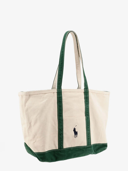 POLO RALPH LAUREN - Denim shoulder bag with embroidered logo on the front