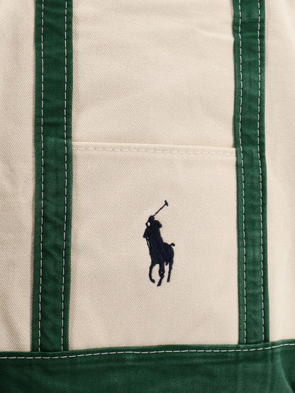 POLO RALPH LAUREN - Denim shoulder bag with embroidered logo on the front
