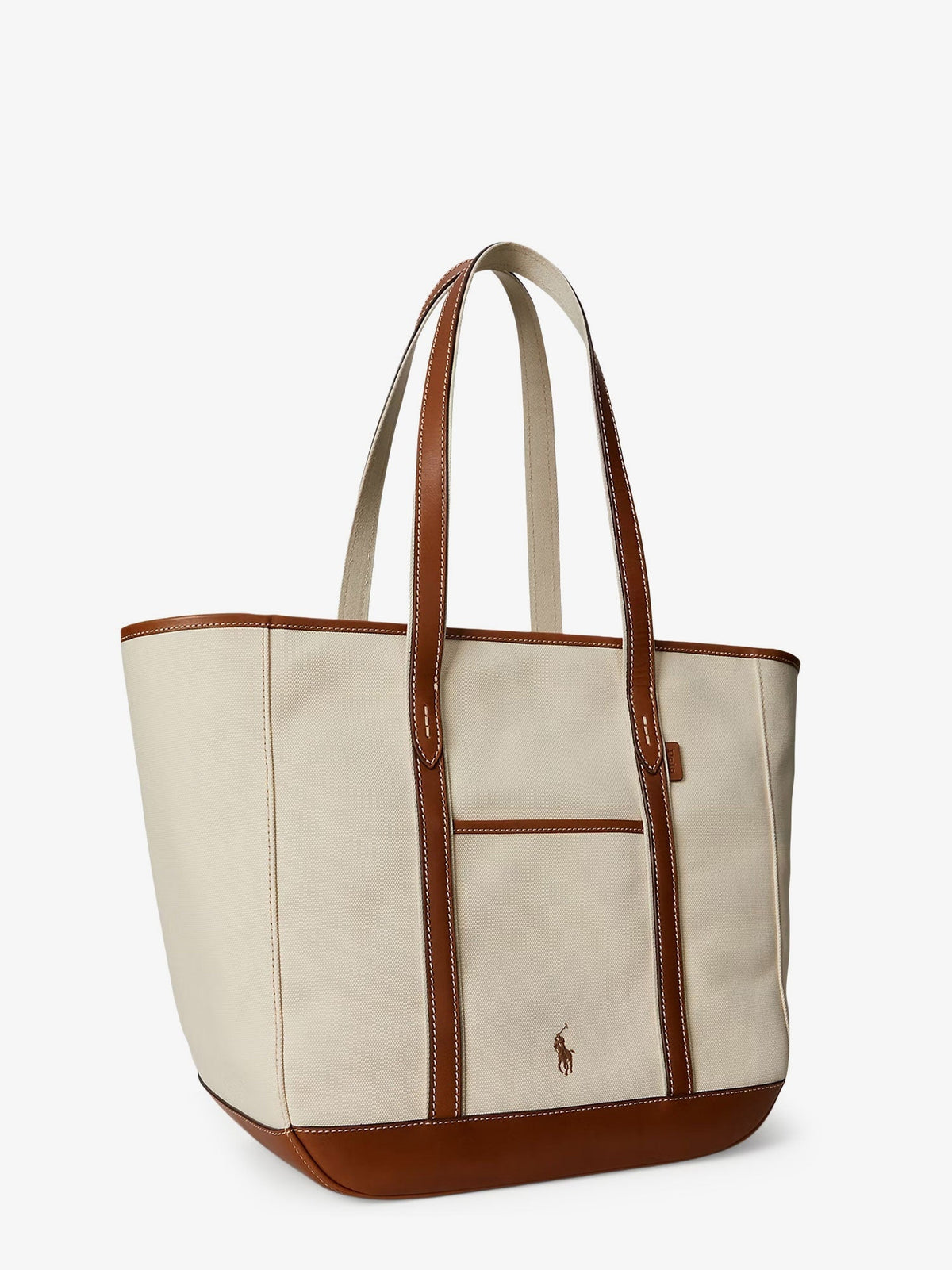 Polo Ralph Lauren Canvas shopping bag with embroidered logo - Ecrucuoio