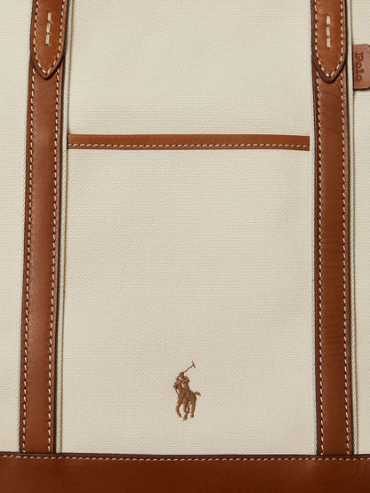 Polo Ralph Lauren Canvas shopping bag with embroidered logo - Ecrucuoio