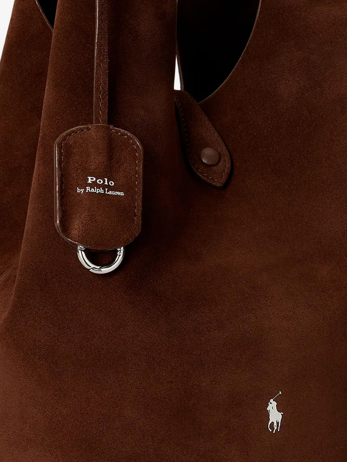 Polo Ralph Lauren Play suede shoulder bag with contrasting logo - Cafe