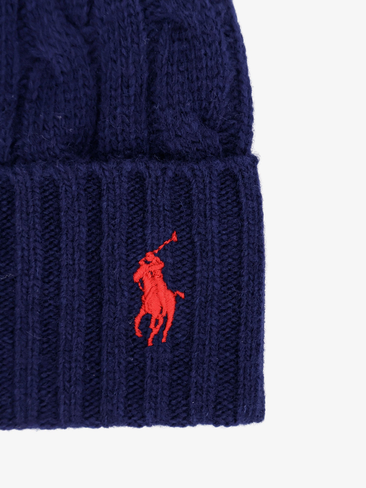 Polo Ralph Lauren Wool blend cable knit beanie hat - Newport Navy